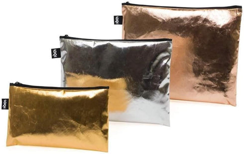 LOQI Metallic Zip Pockets, Gold, Silver, Rose Gold...