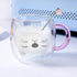 Purple Cat Mug Cute Mugs Glass Double Wall Insulated Glass Espresso Cup, Kawaii Cup, Coffee Cup, Tea Cup, Milk Cup, Best gift for Office and Perso...