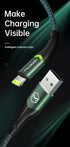 mcdodo Anti Bending Cable, 2 LED Switching Cord Nylon Braided Sync Charge USB Data 6FT/1.8M Cable Compatible New Phone List Below (6FT/1.8M, Black...