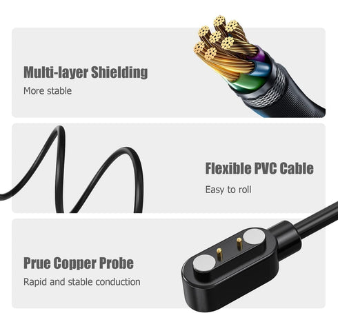 for IDW23 IDW21 IDW13 IDW16 IDW17 IDW19 Replacement Magnetic Charging Cable Cord for Fitpolo/TOOBUR/Gydom/Faweio/Amzhero/Woneligo/Konitee/KEEPONFI...