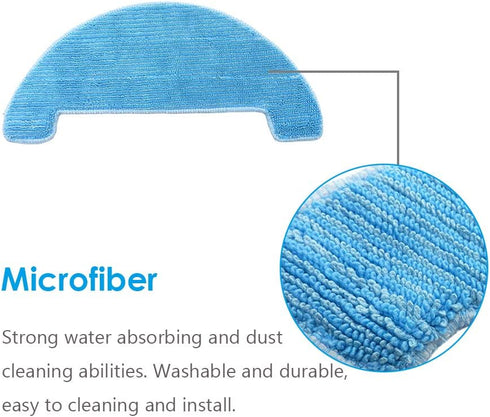 4PCS Replacement Mop Cloths Compatible with Coredy R750,R500,R550(R500+), R580, G800,G850 Robot Vacuum Mopping Cleaning Cloths Accessories...