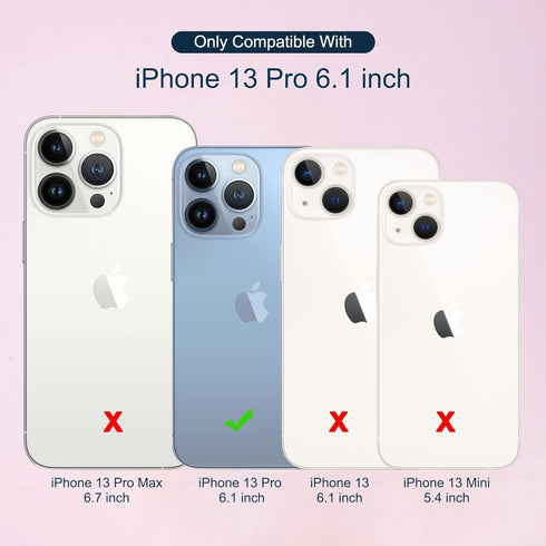 ULAK Compatible with iPhone 13 Pro Wallet Case for Women, Premium PU Leather Flip Cover with Card Holders, Kickstand Feature Folio Purse Case for ...