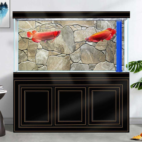 48X24IN Marble Aquarium Background, Art Marble Aquarium Background, Natural Marble Glass Terrarium Background with 8 EVA Double-Sided Tape...