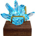 Brass Crystal Display Stand with Walnut Base Mineral Specimens Display Stand Rock Display Easel Metal Display Holder for Stones Geodes Fossils Sph...