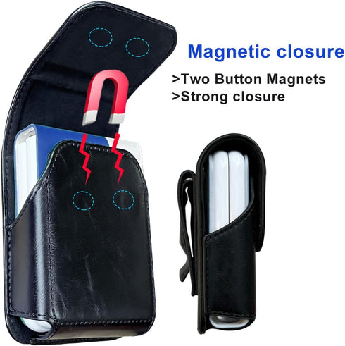 for Samsung Galaxy Z Flip 5, Flip 4, Flip 3 Belt Holster Phone Case, Leather Phone Pouch, Belt Clip Phone Holder for Motorola Razr + 2023, 40 Ultr...