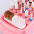2 in 1 Pink Nail Drill Bit Holder and Nail Drill Bits Cleaner Brush Case, 30 Holes Dust-proof Nail Bit Holder Organizer Display Storage Box, Nail ...