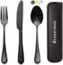 Portable Travel Utensils Set, 18/8 Stainless Steel 3 PCS Cutlery Set Including Knife Fork and Spoon, Reusable Travel Silverware Set with Case for ...