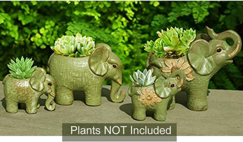 Dahlia Cute Elephant Handmade Ceramic Succulent Planter/Plant Pot/Flower Pot, Son...