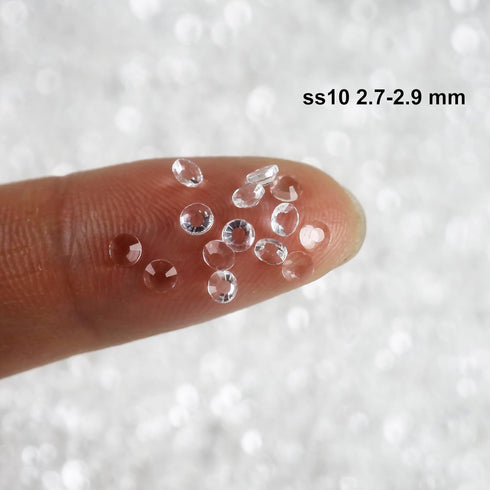 Genie Crystal ss10 Transparent Glass Rhinestones Flatback, 50 Gross 2.8 mm Unfoiled Clear Flat Back Crystals Stones for DIY Crafts, Tumblers, Shoe...