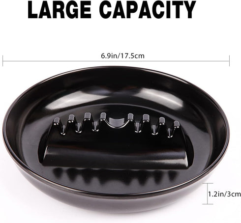 Premium Plastic Ashtray, Trash Can, Pack of 3, Round Black Large Size, for Indoor Outdoor Home Office Patio Restaurant Bar Hotel Use...