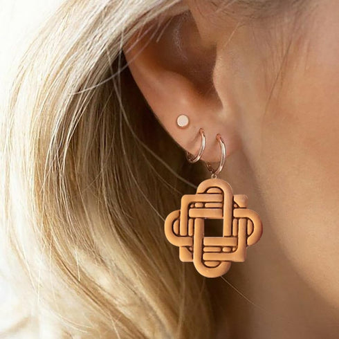 6 Pcs Chinese Style Polymer Clay Cutters,Retro Boho Flower Texture Polymer Clay Earrings Polymer Clay Molds Vintage Geometry Line Clay Earring Cut...