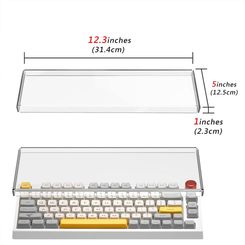 Geekria 75% Knob Keyboard Dust Cover, Clear Acrylic Keypads Cover for 84 Keys Computer Wireless Keyboard, Compatible with EPOMAKER TH80 75% Mechan...