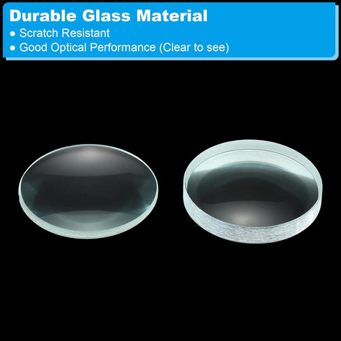 PATIKIL 10cm Focal Length 50mm Double Convex and 10cm Focal Length 50mm Double Concave Lens 1 Set, 2 Pack Glass Optically Polished Round Edges Len...
