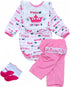 Reborn Baby Doll Clothes 20inch Pink Outfit Accessories Set for 17-22 Inch Reborn Dolls Girls Baby Clothing with Bibbed...
