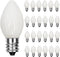 25 Pack C7 White LED Replacement Bulbs, 0.6 Watt White Ceramic Indoor Night Light Bulbs, E12 Base C7 Christmas String Light LED Bulbs for Wedding,...