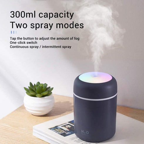 Colorful Cool Mini Humidifier, 300ML USB Personal Desktop Vaporizer with Night Light, Portable Small Mist Humidifier, Quiet Ultrasonic Air Humidif...