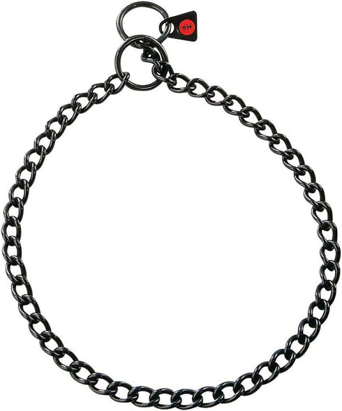 Dogline Herm Sprenger Black Stainless Steel Choke Dog Training Collar with Clicker No-Pull Slip Chain for Small Medium Large Dogs for Easy Control...