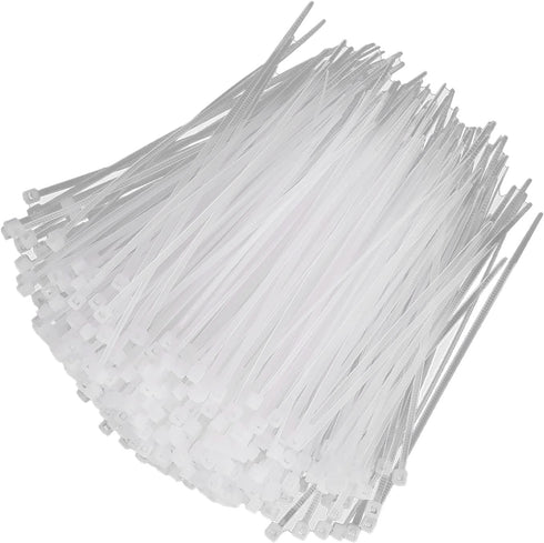 1000 Pcs White Zip Ties Recoverable Reusable Small Clear Self locking Nylon Cable Ties Fasten Thin Wraps Wire Ties for Home Office Workshop(3x100m...
