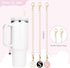 6pcs Cloud Flower Straw Cover for Stanley Cup,Straw Topper 10mm Straw Tips Lids,with 3PCS Initial Personalized Letter Charm Stanley Tumblers Acces...