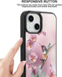 OOK Designed for iPhone 15 Case Built in Screen Protector Cute Blue Floral Flower Design for Women Girls Hard PC Back Anti Slip Shockproof Protect...