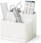 carrotez Multi Compartment Pen Holder for Desk, Small Desk Organizer, Pen Organizer for Desk, Pencil Organizer for Desk - White...