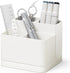 carrotez Multi Compartment Pen Holder for Desk, Small Desk Organizer, Pen Organizer for Desk, Pencil Organizer for Desk - White...
