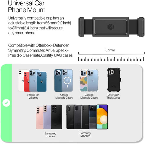 Simpl Grip Dash Mount Phone Holder for Car - One Touch Dashboard Car Phone Holder Mount - Quick-Grip Car Mount for Phone Compatible with iPhone an...