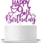 Purple Glitter Happy 9th Birthday Cake Topper for Cheers to 9 Years - Children's Birthday Party Cake Decorations...