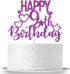 Purple Glitter Happy 9th Birthday Cake Topper for Cheers to 9 Years - Children's Birthday Party Cake Decorations...