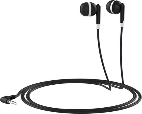 Maeline Bulk Earbuds with 3.5 mm Headphone Plug - 10 Pack Wholesale Bundle - Black......
