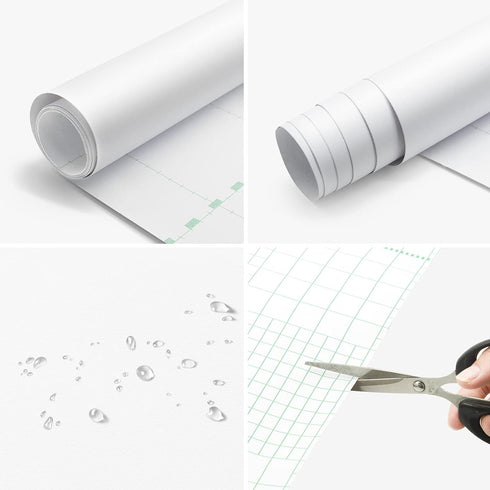 Thick White Contact Paper Matte White Wallpaper 16"x198" Waterpoof Peel and Stick Wallpaper Decorative Self Adhesive Vinyl Film Wrap Contact Paper...