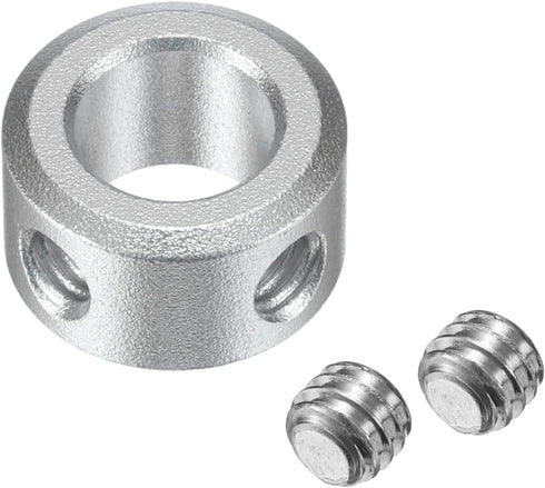 uxcell Set Screw Shaft Collar for 8mm Shaft, 2pcs Clamping Collars 14mm OD, 8mm Thickness, Aluminum Alloy Clamp-On Collar with M4 Set Screws and a...
