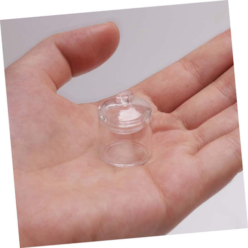 Artibetter 2 Pcs Miniature Jar 1: 12 Doll Miniature Glass Jars with Lids 1:12 Scale Miniature Glass Bottles with Caps Terrarium Tools Carassosorie...