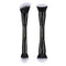 LORYP Black Makeup Brushes 2Pcs Duo End Foundation Powder Brush Set, Blush & Highlighter Brush and Round & Flat Foundation Brush...