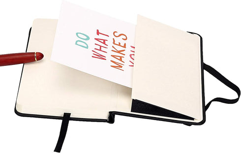 ZZTX 2 Pack Small Pocket Notebook 3.5" x 5.5" Hardcover Lined Paper Mini Notepad with Black Leather Sketchbook Composition Notebook...