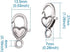KISSITTY 30-Piece Lobster Claw Clasps Antique Silver Large Heart Fastener Hook Trigger Clasps for Bracelets Charm DIY Jewelry Making, 27x13.5mm Ti...