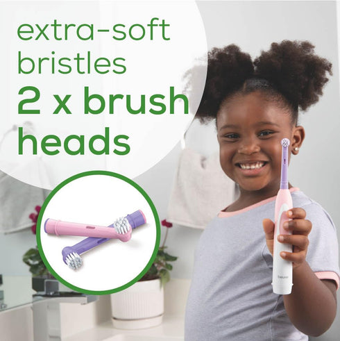 Beurer TB10 Kids Electric Toothbrush Kit - Fun Polly The Panda Cap with 2 Extra-Soft Brush Heads to Help Remove Plaque, 2 Minute Timer, and Rinse ...