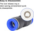 WAFJAMF Straight Push to Connect Fitting,12mm Tube OD Quick Release Pneumatic Connectors, Air Line Hose Pipe Fittings Kit Connector PU-12(10 Pcs)...