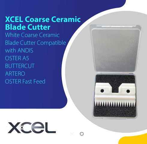 XCEL Ceramic Coarse Pet Replacement Cutter Blade Compatible with Andis, Oster A5 and Walh KM Series (2)...