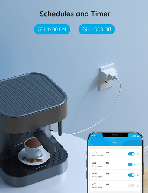 Govee Smart Plug 15A, WiFi Bluetooth Outlet 1 Pack Work with Alexa and Google Assistant, WiFi Plugs with Multiple Timers, Govee Home APP Group Con...