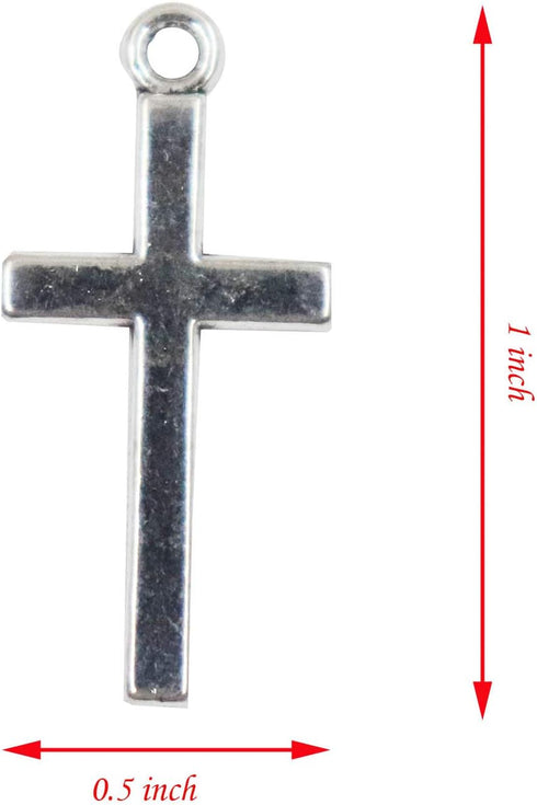 20 Pcs Cross Charms Vintage Antique Silver Small Metal Jesus Christ Pendants Jewelry Findings for Bracelets Necklace DIY Craft Gift Keychain Birth...