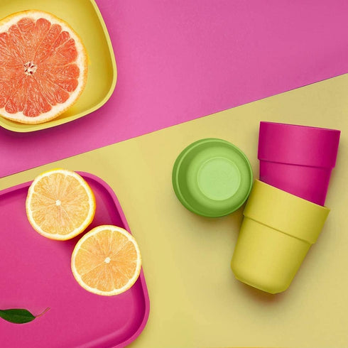 GET FRESH PLA Kids Cups Set – 4-Pack Melamine-Free Dinner Cups for Kids and Toddlers – Microwave Safe Stackable BPA-Free PLA Childrens Dinnerware ...