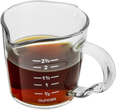 Beautyflier 3 Ounce Espresso Shot Glass Triple Pitcher Barista Double Spouts, Espresso Wine Glass Parts Clear Glass(Wide)...