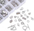 Pandahall 1 Box Jewelry Making Finding Kits with Lobster Clasps/Spring Clasps/Toggle Clasps/Ribbon Ends/Jump Rings (Platinum)...