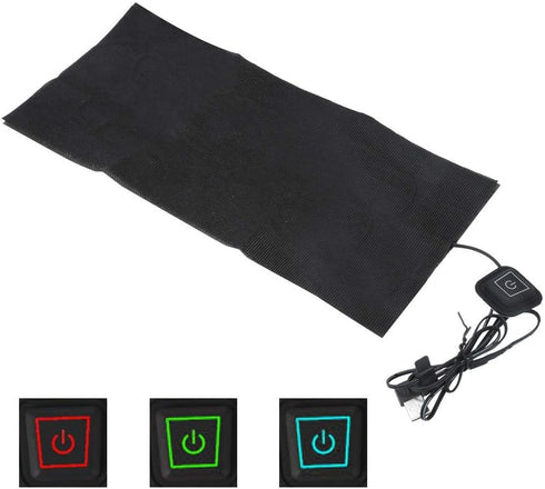 DC 5V USB Electric Cloth Heater, car Heating pad USB 3-Shift Waterproof Carbon Fiber Heat Pad, Washable Cushion Clothing Fever Tablets for Neck, B...