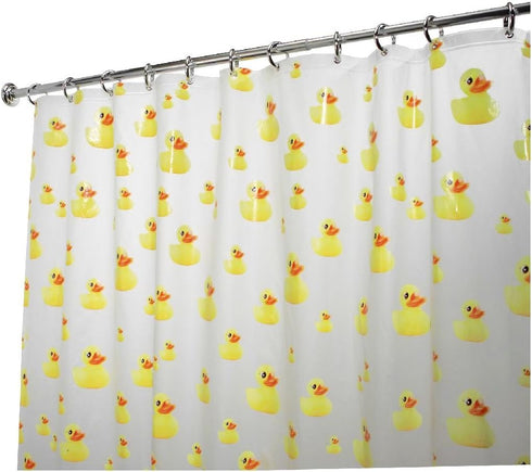 iDesign PEVA Plastic Ducks Shower Curtain, PVC-Free Waterproof Liner for Kids', Guest, College Dorm, Master Bathroom, Polyethylene_vinyl_acetate, ...