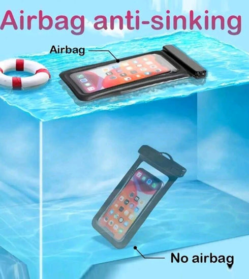 Sea,Sand&Sun Floating Waterproof Phone Case, Waterproof Cellphone Bag, Floatable, Waterproof Phone Pouch, Clear Design, Touch Screen, Beach Swim T...