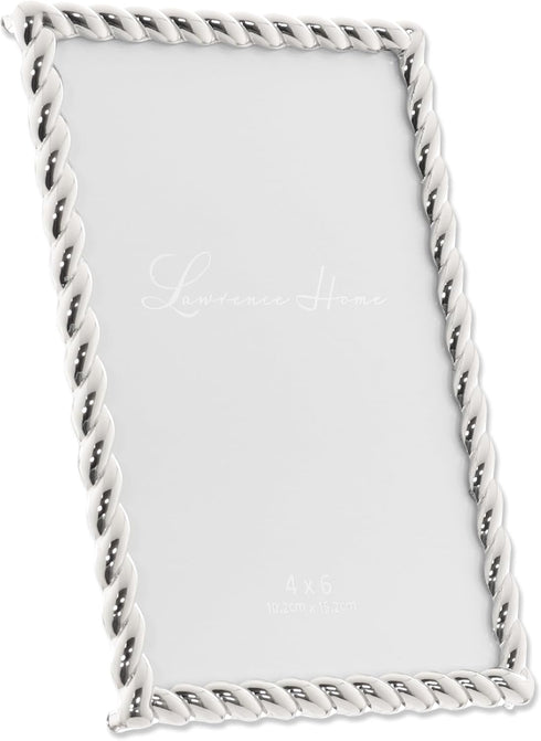 Lawrence Frames Rope Design Metal Frame, 4x6, Silver...