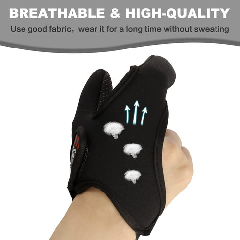 Double-Finger Gloves, 3 Pack Anti-Slip Fishing Glove, Professional Finger Gloves Protector Unisex Elastic Band Glove for Outdoor Fishing, Fit Righ...