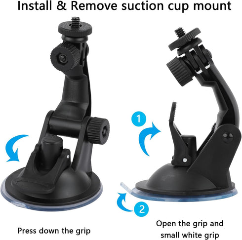 Suction Cup Mount Compatible with Gopro Hero 13 12 11 10 9 8/AKASO EK7000/Brave 4/Brave 7/V50X/Insta360 x5 x4/ODDV/DJI Osmo Action 5 Pro/Apexcam/I...